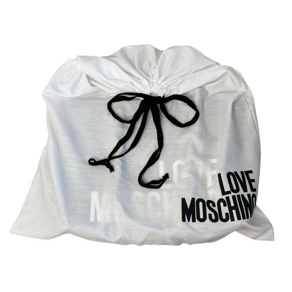 LOVE MOSCHINO Faux Leather Black Quilted Shoulder Purse Tote Bag Double Strap - Picture 12 of 12